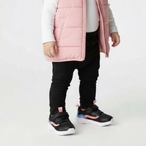 NEW Athletic Baby Sneakers Size 3 Black Pink Baby Toddler